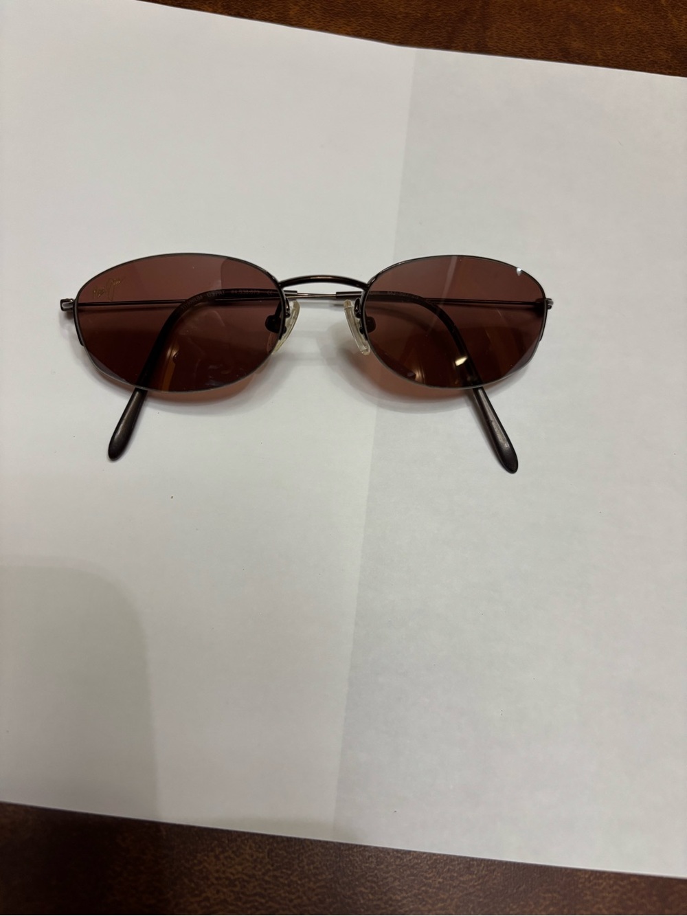 Maui Jim Rimless titanium metal frame sunglasses with Oval Brown Lens - Picture 3 of 7